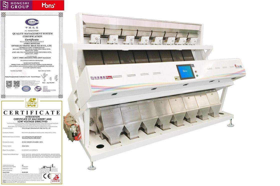 High Effective CCD Cereal Color Sorting Machine 4.6KW Power With Intelligent Image Acquisition